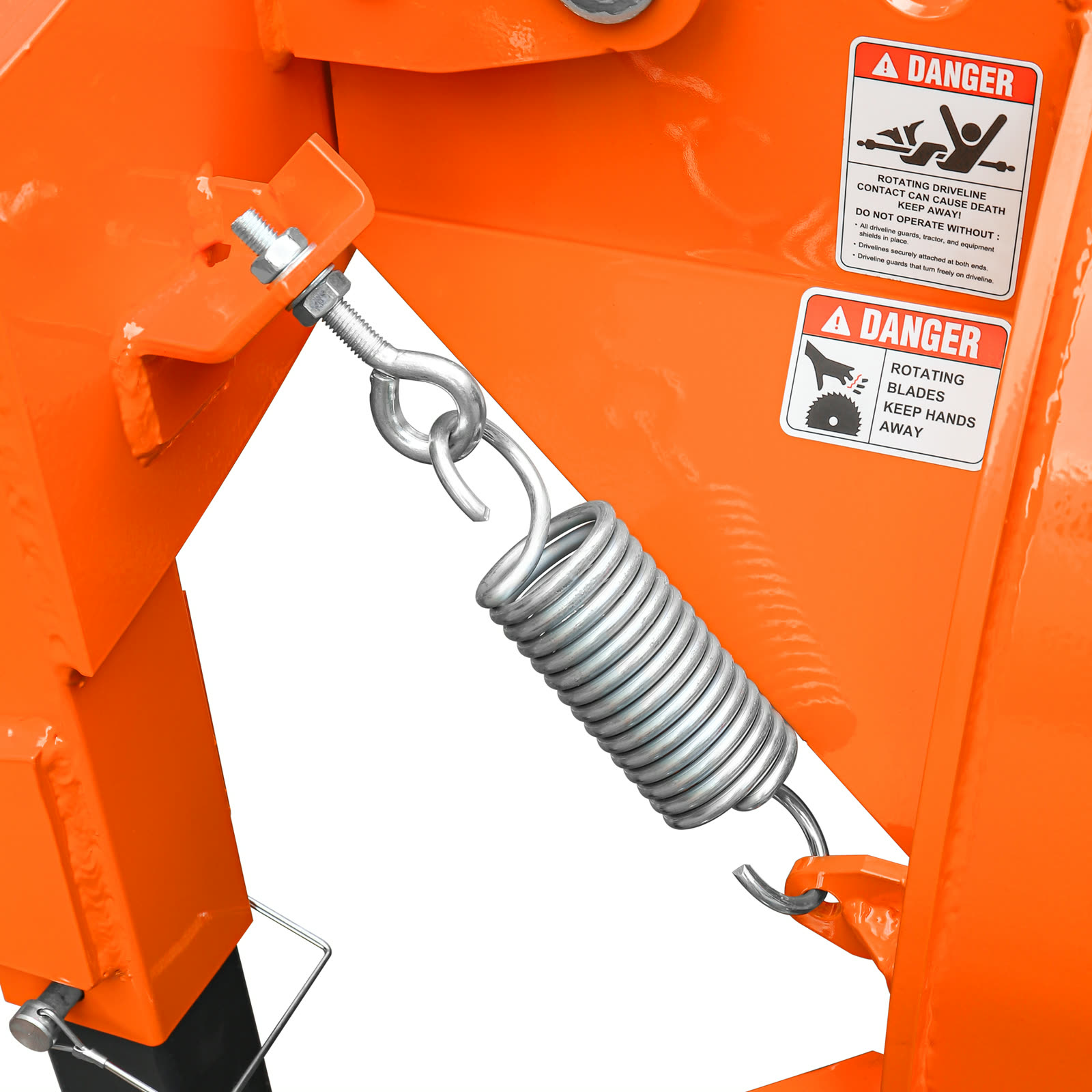 Stump grinder mounted to a compact tractor three-point hitch